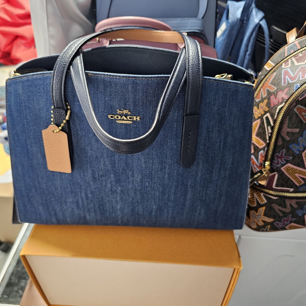 Coach Dark Blue Denim Tote